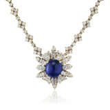 SAPPHIRE AND DIAMOND PENDENT NECKLACE - Foto 3