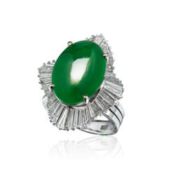 JADEITE AND DIAMOND RING