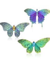 WALLACE CHAN THREE MULTI-GEM BROOCHES