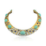 NO RESERVE - TURQUOISE, SAPPHIRE AND DIAMOND NECKLACE - photo 3