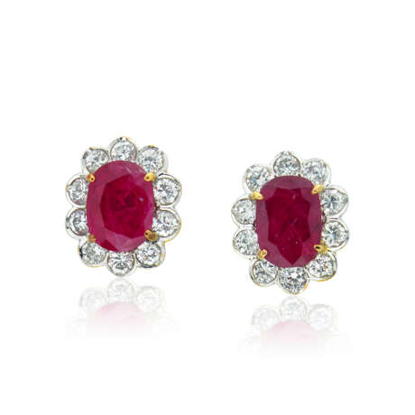 NO RESERVE - RUBY AND DIAMOND EARRINGS AND RING - фото 4