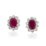 NO RESERVE - RUBY AND DIAMOND EARRINGS AND RING - Foto 4