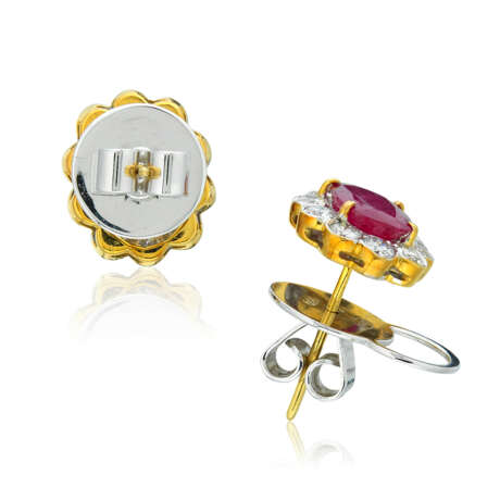 NO RESERVE - RUBY AND DIAMOND EARRINGS AND RING - Foto 5