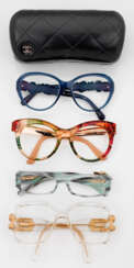 Vier Designer-Brillen von Chanel, Gucci und Cazal