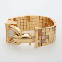 VAN CLEEF & ARPELS Damenuhr "Cadenas", in Gelbgold 18K mit Diam.-Besatz.