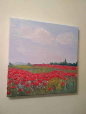 “Poppy fields” Canvas Oil paint Realist Landscape painting 2018 - photo 1