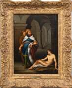 Jules Badin. Badin, Jean Jules (1843-1880) &quot;Lazarus in der Kirche&quot;, Öl/ Lw., sign. u.l., 40x31 cm, Rahmen