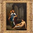 Badin, Jean Jules (1843-1880) &quot;Lazarus in der Kirche&quot;, Öl/ Lw., sign. u.l., 40x31 cm, Rahmen - Auction prices