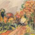 Malskat, Lothar (1912 Königsberg-1988 Lübeck) &amp;quot;Herbstliche Landschaft&amp;quot;, Aquarell, sign. u.l., 54x67 cm, im Passepartout hinter Glas und Rahmen (nach dem Studium in Königsberg für den Restaurator D. Fey tätig, in dessen Auftrag … - Prix ​​des enchères