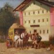 Trigler, Martin (1867 Piesendorf b. Salzburg- 1938 München) &quot;Die Postkutsche&quot;, Öl/Holz, sign. u.l., 15x21 cm, Rahmen - Auktionspreise