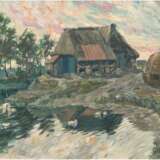Kleimann, Albert "Reetdachkate am Teich", Öl/Lw., signiert u. datiert 1919 u.r., 20,5x30,5 cm, Rahmen - Foto 1