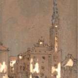 Woelfel, Adelheid (1823-1896) "Altes Rathaus" und "Torturm Frankenstein", Feder/ Aquarell und Gouache/Papier, je 6,5x5 cm, im Passepartout hinter Glas und Rahmen - Foto 2