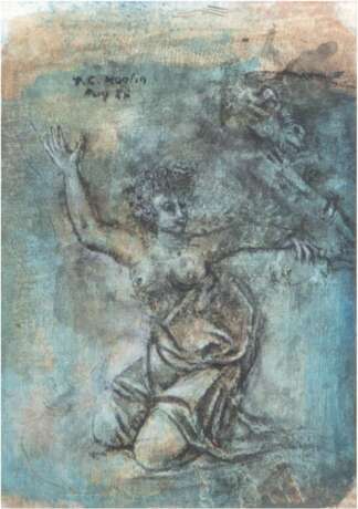 Koglin, Hans Christian (1937-2007) "Weiblicher Akt", Gouache, 1985, handsign., 11,5x8 cm, hinter Glas im Rahmen - Foto 1