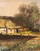 Stöver, Paula (1918 Bremen-1982 Worpswede) 2x "Moorlandschaften", Öl/Hf., je sign. u.l., je 10,5x15,5 cm, je Rahmen