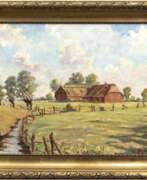 Willi Voss. Voß, Wilhelm (Kieler Maler um 1930) &quot;Bauernhof in Suchsdorf&quot;, Öl/HF, sign. u.r., 56x70 cm, Rahmen