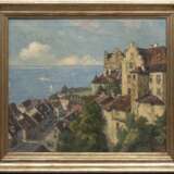 Geyer, Fritz (1875 Nürnberg-1947 Thübingen/Berlin) "Ansicht auf Meersburg mit der Burg und dem Bodensee", Öl/Lw., sign. u.r., 68x81 cm, Rahmen - фото 1