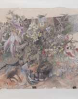 Janssen, Horst (1929 Hamburg-1995 Hamburg) "Stilleben", Farboffset, handsign. u.r., 42x57 cm, im Passepartout hinter Glas und Rahmen