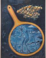 Immendorff, Jörg (1945 Bleckede bei Lüneburg-2007 Düsseldorf) "Mensch 2000", Offset, handsign., 56x38,5 cm, im Passepartout hinter Glas und Rahmen (Maler, Bildhauer, Grafiker und Aktionskünstler, Immendorff wurde seit Beginn der…