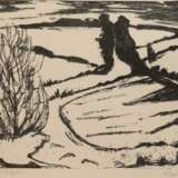 Heckel, Erich (1883 Döbeln-1970 Berlin) "Winter in Angeln", Lithographie, handsign. u.r. und dat. ´54, betitelt u.l., 33,5x45 cm, im Passepartout hinter Glas und Rahmen - Foto 1
