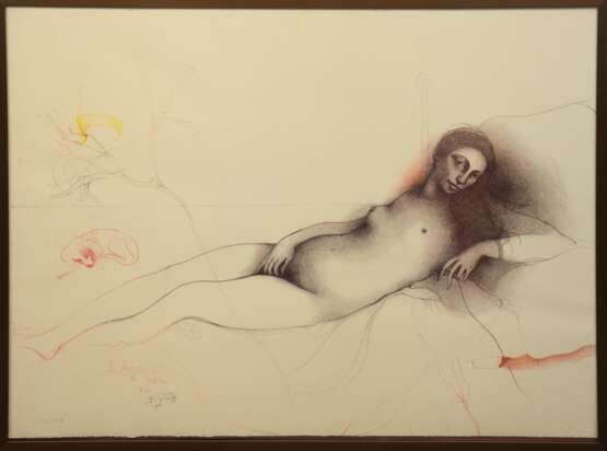 Bruni, Bruno (geb. 1935 in Gradara/Italien-lebt in Hannover) "Venus von Urbino", Farblitho. auf Büttenpapier, 110/150, sign. u.l. und dat. 1980, 59,5x79,5 cm, hinter Glas und Rahmen - Foto 1