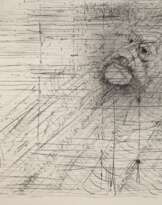 Kluth, Karl (1898 Halle-1972 Hamburg) "Komposition mit Porträt von Ernst Barlach", nach einem Ölgemälde von 1936, Grafik, in der Platte monogr. u. dat. `69 u.r., rücks. Nachlaßstempel, 34x53 cm (Studium an der Akademie Karlsruhe, 1828…