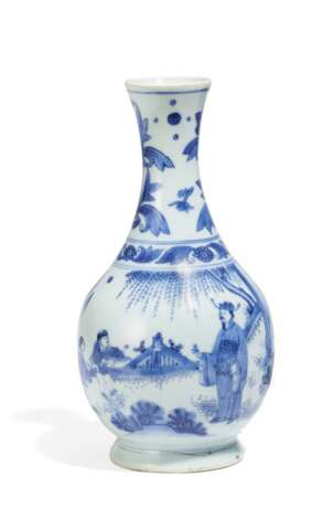 Birnenförmige Vase mit Gelehrtem unter Weide - Foto 1