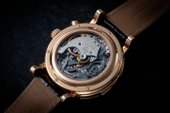 PARMIGIANI FLEURIER, A RARE GOLD SEMI-SKELETONISED WESTMINSTER CARILLON MINUTE REPEATING TOURBILLON WRISTWATCH WITH 24 HOUR DUAL TIME ZONE - photo 2