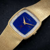 IWC, A VERY ATTRACTIVE AND UNUSUAL GOLD AND DIAMOND-SET WRISTWATCH WITH LAPIS LAZULI DIAL - фото 1