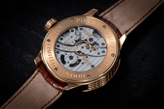PIERRE KUNZ, TOURBILLON CLEAN SWEEP, A LIMITED EDITION PINK GOLD WRISWATCH - фото 2