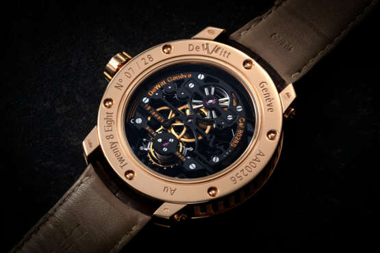 DEWITT, TWENTY 8 EIGHT, A LIMITED EDITION GOLD SKELETONISED TOURBILLON WRISTWATCH - фото 2