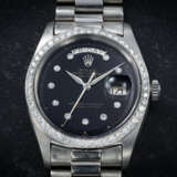 ROLEX, DAY-DATE REF. 6612B, AN EXTREMELY RARE AND ATTRACTIVE PLATINUM AND DIAMOND-SET WRISTWATCH - Foto 3