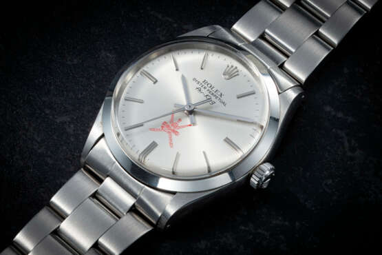 ROLEX, AIR-KING REF. 5500 'KHANJAR, A STAINLESS STEEL AUTOMATIC WRISTWATCH WITH THE NATIONAL SYMBOL OF OMAN - Foto 1