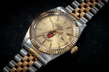 ROLEX, DATEJUST REF. 16013, A STEEL AND GOLD AUTOMATIC WRISTWATCH WITH THE BAHRAIN COAT OF ARMS