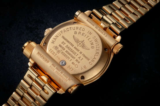 BREITLING, EMERGENCY, A LIMITED EDITION GOLD WRISTWATCH WITH DISTRESS BEACON - photo 2