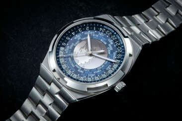 VACHERON CONSTANTIN, OVERSEAS REF. 7700V/110A-B172, A FINE AND ATTRACTIVE STAINLESS STEEL WORLD TIME WRISTWATCH