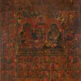 Seltenes und bedeutendes Thangka mit zwei Mahasiddha - Foto 1