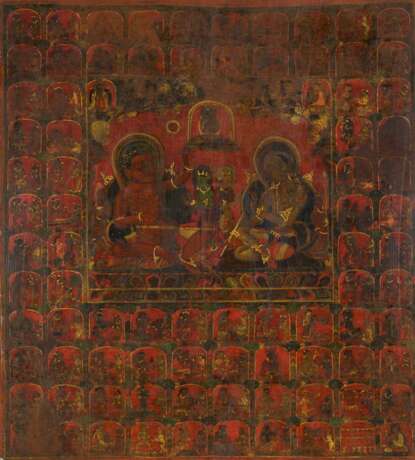 Seltenes und bedeutendes Thangka mit zwei Mahasiddha - photo 1