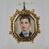 Pendentif en or double face avec un portrait miniature. Gold 585 Art Nouveau 4 - Foto 2