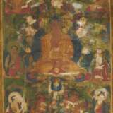Thangka des Shakyamuni mit Lamas und Wächtern - Foto 1