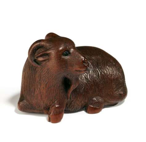 Netsuke: Liegende Ziege - photo 1