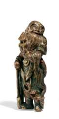 Netsuke: Tamonten mit Pagode und Axt