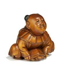 Netsuke: Karako mit Schildkröte