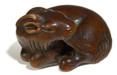 Netsuke: Liegende Ziege