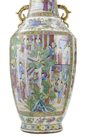 A pair of famille rose Canton porcelain vases - Foto 5