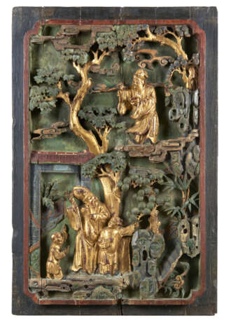 A carved polichrome wood panel - Foto 1