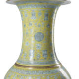 Two large yellow ground balauster vases each ovoid body rising to a tall trumpet neck - photo 2