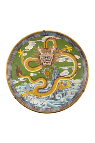 A large Cloisonné dragon dish - photo 1