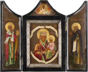 TRIPTYCHON MIT DER GOTTESMUTTER 'BÜRGIN DER SÜNDER' FLANKIERT VON DEN HEILIGEN ANTIPAS UND JOHANNES