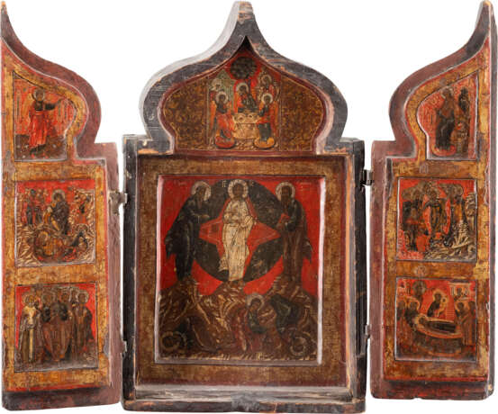 FEINES TRIPTYCHON MIT DER VERKLÄRUNG CHRISTI UND HOCHFESTEN DES ORTHODOXEN KIRCHENJAHRES - photo 1