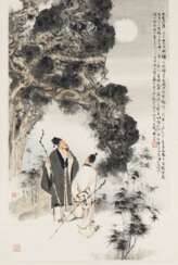 Malerei 'Das Treffen von Su Dongpo und Zhang Haimin im Mondschein'